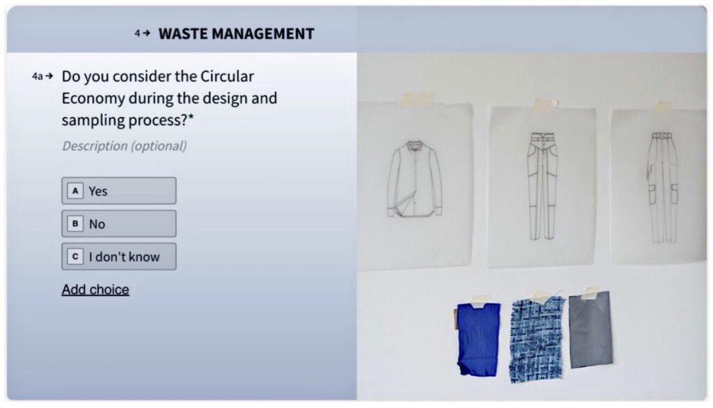 Screenshot einer Frage zum Abfallmanagement im SAT