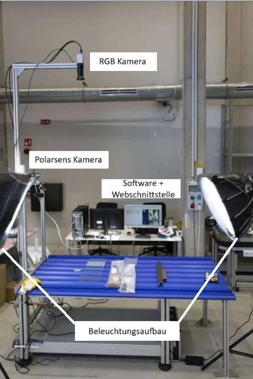 Aufbau des Prototyp-Arbeitsplatzes für eine Vorverpackungsaufgabe