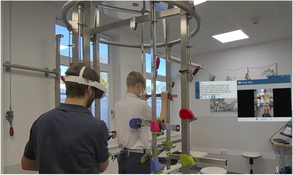 Bild 3: Einsatz von Taqtile Manifest in einem orthopädischen Projekt in Zusammenarbeit mit pohlig ottobock.care.
