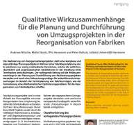 Qualitative Wirkzusammenhänge für die Planung und Durchführung von Umzugsprojekten in der Reorganisation von Fabriken