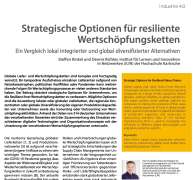 Strategische Optionen für resiliente Wertschöpfungsketten