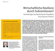 Wirtschaftliche Resilienz durch Subventionen?
