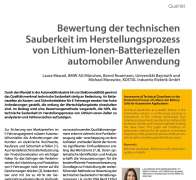 Bewertung der technischen Sauberkeit im Herstellungsprozess von Lithium-Ionen-Batteriezellen automobiler Anwendung