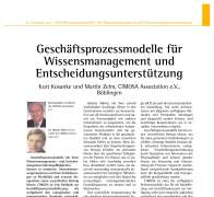 Geschäftsprozessmodelle für Wissensmanagement und Entscheidungsunterstützung