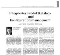 Integrated Product Catalogue and Configuration Management