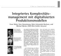 Integriertes Komplexitätsmanagement mit digitalisierten Produktionsmodellen