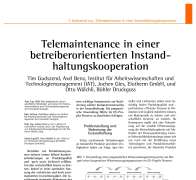 Telemaintenance in einer betreiberorientierten Instandhaltungskooperation