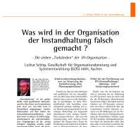 Was wird in der Organisation der Instandhaltung falsch gemacht?