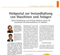 Webportal zur Instandhaltung von Maschinen und Anlagen