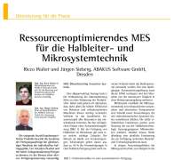 Scheduling and Resource Optimising MES for the Semiconductor and MEMS Industry