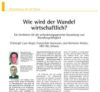 Wie wird der Wandel wirtschaftlich?