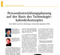 Personalentwicklungsplanung auf der Basis des Technologiekalenderkonzeptes