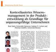 Kontextbasiertes Wissensmanagement in der Produktentwicklung