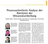 Prozessorientierte Analyse der Barrieren der Wissens(ver)teilung