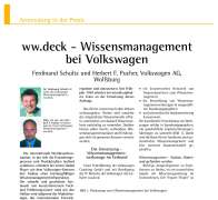Knowledge Management at Volkswagen