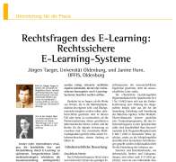 Rechtsfragen des E-Learning: Rechtssichere E-Learning-Systeme