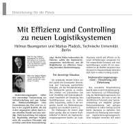 Mit Effizienz und Controlling zu neuen Logistiksystemen