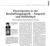 Prozesskosten in der Beschaffungslogistik