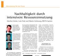 Nachhaltigkeit durch intensivere Ressourcennutzung