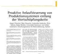 Proaktive Anlaufsteuerung von Produktionssystemen