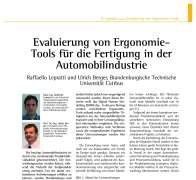 Evaluierung von Ergonomie-Tools für die Fertigung in der Automobilindustrie