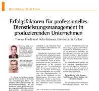 Erfolgsfaktoren für Dienstleistungsmanagement