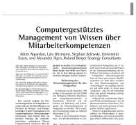 Computergestütztes Management von Wissen über Mitarbeiterkompetenzen