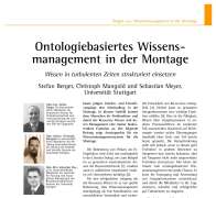Ontologiebasiertes Wissensmanagement in der Montage