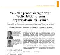 Von der prozessintegrierten Weiterbildung zum organisationalen Lernen