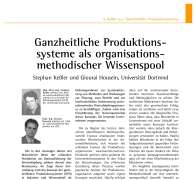 Ganzheitliche Produktionssysteme als organisationsmethodischer Wissenspool