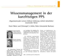 Wissensmanagement in der kurzfristigen PPS