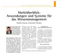 Marktüberblick: Anwendungen und Systeme für das Wissensmanagement