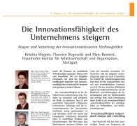 Die Innovationsfähigkeit des Unternehmens steigern