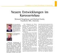 Neuere Entwicklungen im Karosseriebau