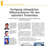 Machining of Ultra-Precise Micro Structures for Optical Molds