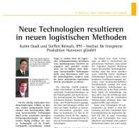 Neue Technologien resultieren in neuen logistischen Methoden