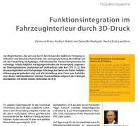 Funktionsintegration im Fahrzeuginterieur durch 3D-Druck
