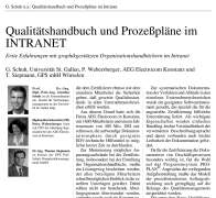Qualitätshandbuch und Prozeßpläne im INTRANET