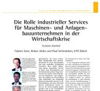 Die Rolle industrieller Services für Maschinen- und Anlagenbauunternehmen in der Wirtschaftskrise