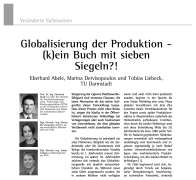 Globalisierung der Produktion –  (k)ein Buch mit sieben Siegeln?!