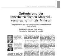 Optimierung der innerbetrieblichen Materialversorgung mittels Milkrun