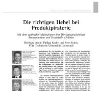 Die richtigen Hebel bei Produktpiraterie
