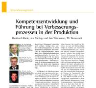 Kompetenzentwicklung und Führung bei Verbesserungsprozessen in der Produktion