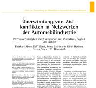 Überwindung von Zielkonflikten in Netzwerken der Automobilindustrie
