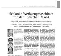 Schlanke Werkzeugmaschinen für den indischen Markt