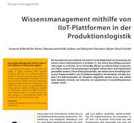 Wissensmanagement mithilfe von IIoT-Plattformen in der Produktionslogistik