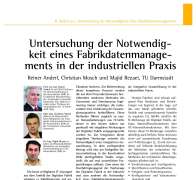 Analysis of the Need for a Factory Data Management in Industrial Practice