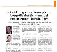 Entwicklung eines Konzepts zur Losgrößenbestimmung bei einem Automobilzulieferer