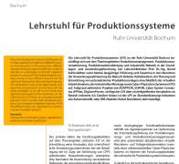 Lehrstuhl für Produktionssysteme Ruhr-Universität Bochum