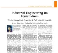 Industrial Engineering as a Distance Learning Study Programme